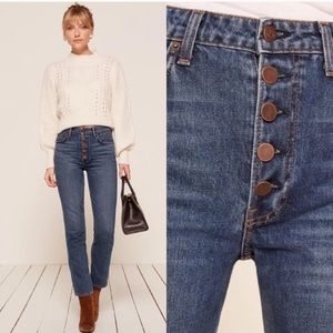 Reformation Winona mid slim button fly jeans